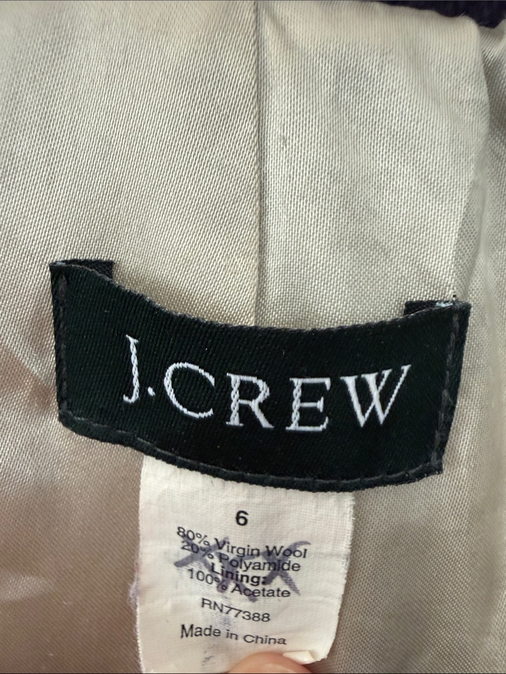J. Crew Women's Dark Navy Wool Double-Breasted Pea Coat with Belt - Picture 6 of 6
